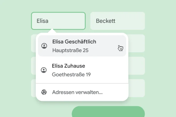 Mit Autofill kann ein Nutzer sofort seinen Namen und seine Adresse in ein Formular eingeben.