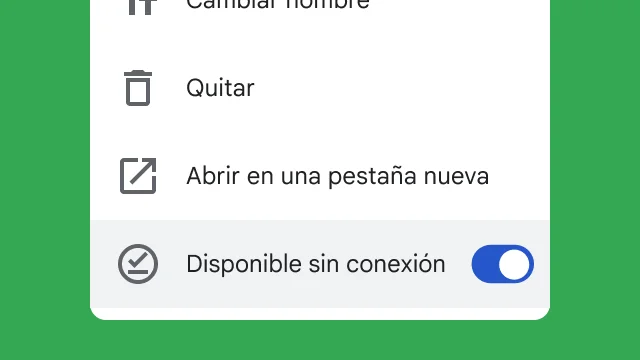 Un botón de activación permite a los usuarios acceder a sus archivos mientras trabajan sin conexión.