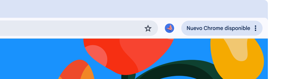 En la interfaz de usuario del navegador aparece un botón de actualizar verde y ovalado, lo que indica que ya se puede reiniciar para que se instale una actualización automática.
